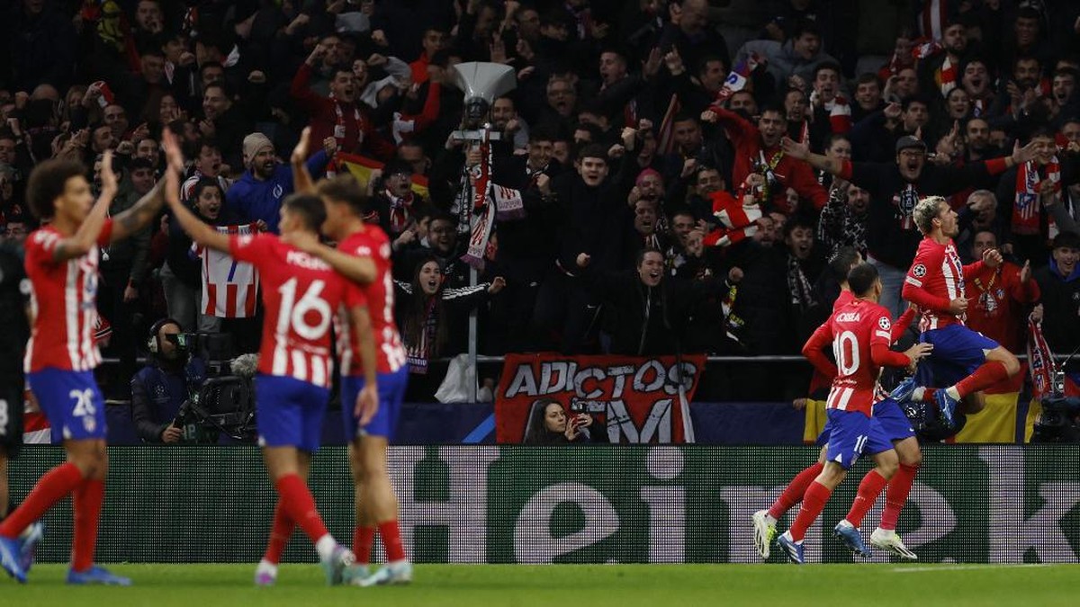 Atletico Madrid menang 6-0 atas Celtic di Grup E Liga Champions. (Foto: OSCAR DEL POZO/AFP)