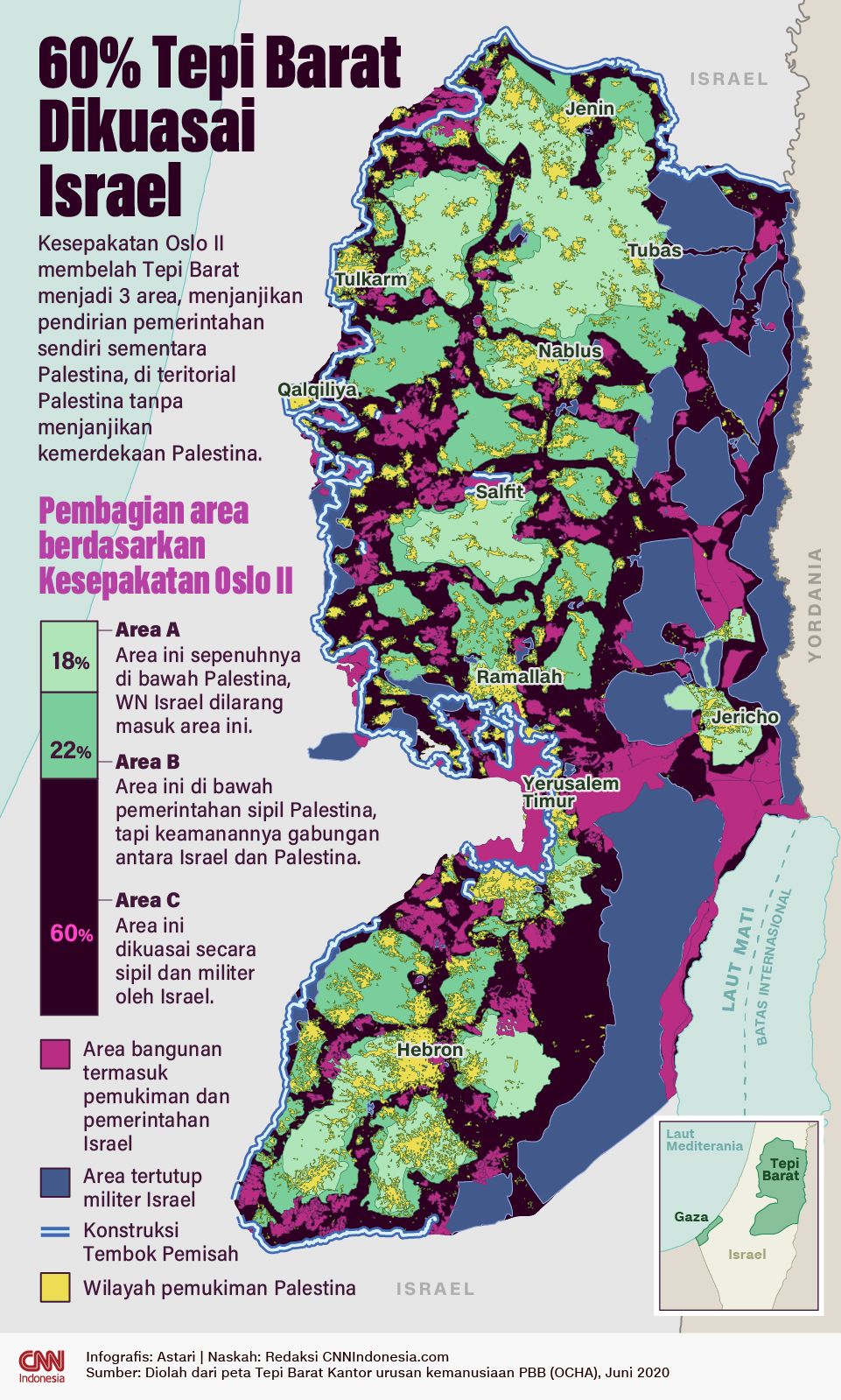 Infografis - 60 Persen Tepi Barat Dikuasai Israel
