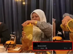 Ogah Rugi! Ibu Ini Makan Steak Mahal Tapi Bawa Minum dari Rumah