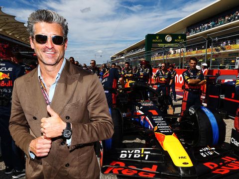 AUSTIN, TEXAS - OCTOBER 22: Patrick Dempsey poses for a photo on the grid prior to the F1 Grand Prix of United States at Circuit of The Americas on October 22, 2023 in Austin, Texas.   Mark Thompson/Getty Images/AFP (Photo by Mark Thompson / GETTY IMAGES NORTH AMERICA / Getty Images via AFP)