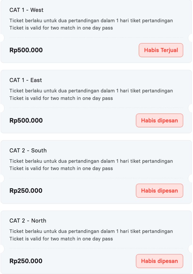 Tiket Piala Dunia U-17 2023 Indonesia vs Ekuador habis dipesan.