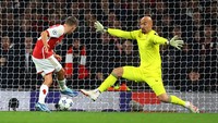 Di musim 2023/2024 pada fase grup Liga Champions, Arsenal menang 2-1 dan 2-0 atas Sevilla (REUTERS/HANNAH MCKAY)