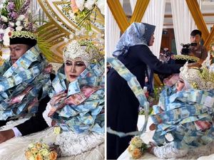 Viral Pengantin Madura Dapat Kalung Tumpukan Uang, Begini Penampilannya Viral Pengantin Madura Dapat Kalung Tumpukan Uang, Begini Penampilannya