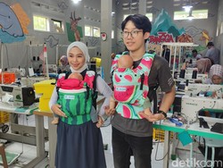 Perajin di Malang Bikin Gendongan Motif Semangka Galang Dana Palestina