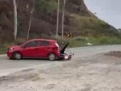 Detik-detik Polisi Nyaris Dilindas Mobil Komplotan Pencuri Agen Bank