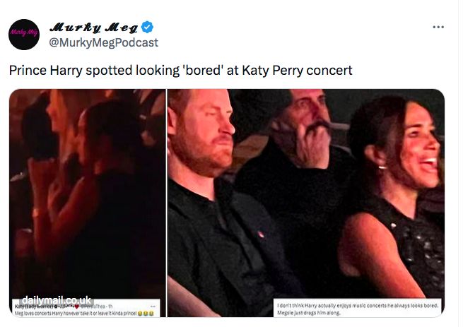 Pangeran Harry tampak bosan saat nonton konser Katy Perry