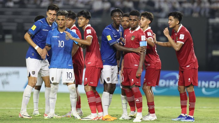 Iqbal Gwijangge saat Indonesia vs Ekuador di Piala DUnia U017 2023.