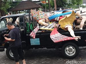 Angin Kencang di Solo, Patung Wayang di Balai Kota Ambruk-2 Mal Terdampak