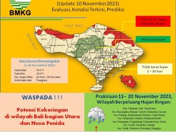 Catat! Ubud Hingga Denpasar Diprediksi Hujan 11-20 November 2023