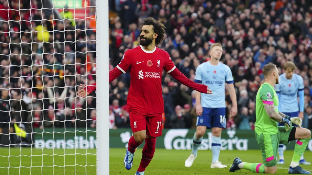 Mohamed Salah ukir catatan mengerikan di Anfield. (Foto: AP/Jon Super)