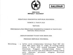 PP No 51 Tahun 2023 Tentang Pengupahan: Isi dan Link Download