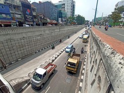 Penutup Got Underpass Mampang Selesai Diperbaiki, Kemacetan Mulai Terurai