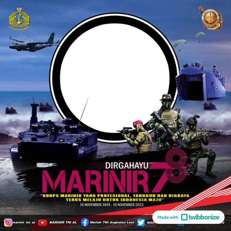 Twibbon HUT Ke-78 Korps Marinir TNI AL 2023