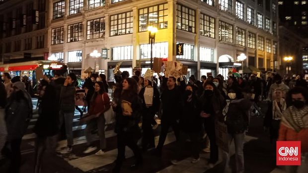 Demo besar free palestina di Kota San Francosco, California, Amerika