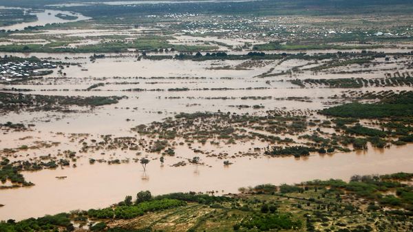 Penampakan dari Udara Banjir Rendam Somalia