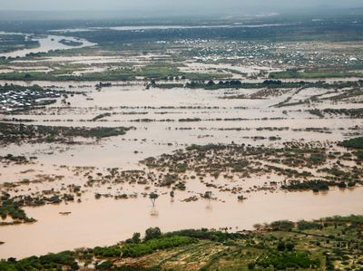 Penampakan dari Udara Banjir Rendam Somalia