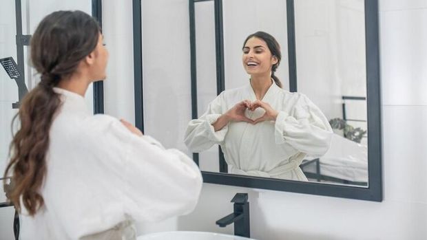 Potret ilustrasi memuji diri sendiri di pagi hari