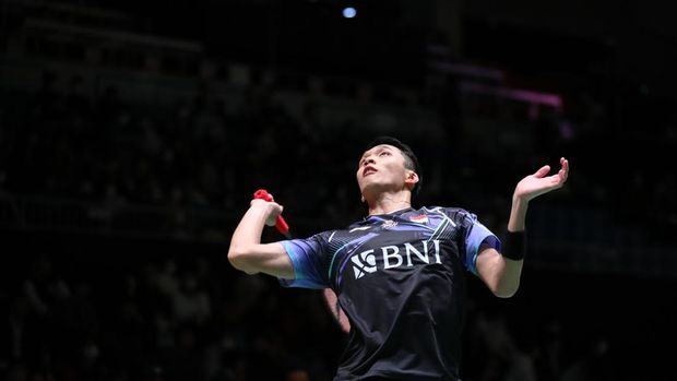Jonatan Christie saat tampil di Japan Masters 2023. (Arsip PBSI)
