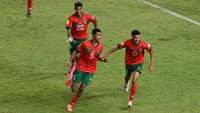 Maroko menang 3-1. Hasil ini membuat Maroko memastikan lolos ke-16 besar usai memuncaki Grup A dengan enam poin. ANTARA FOTO/Aditya Pradana Putra  