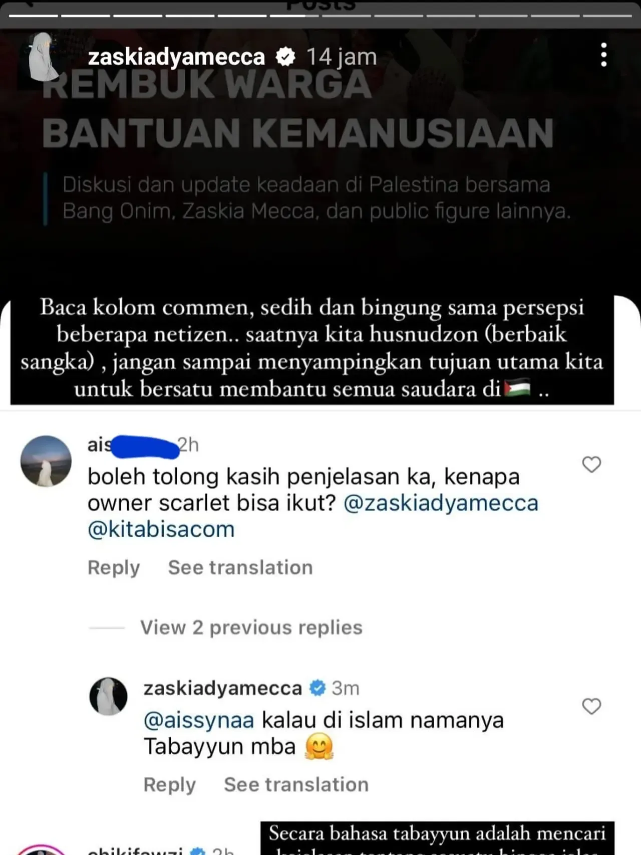 Zaskia Adya Mecca bela Felicya Angelista