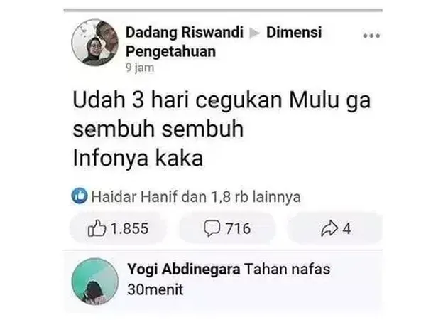 Pertanyaan dan Jawaban di Facebook Ini Absurd Banget, Asli