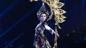 7 Potret Aksi Fabienne di National Costume Miss Universe 2023, Pakai Kostum Wayang