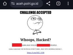 Situs Polda Aceh Diretas, Tampilkan Gara-gara Kau Gw di Polda Sumut Skrg