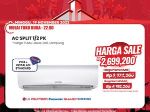 Transmart Full Day Sale! AC Diskon Jadi Rp 2,6 Juta