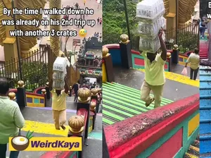 Gokil! Pria Ini Bisa Bawa 3 Tumpuk Minuman di Atas Kepala Naiki Tangga Gokil! Pria Ini Bisa Bawa 3 Tumpuk Minuman di Atas Kepala Naiki Tangga