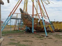 Wahana Kora-kora di Pasar Malam Bolsel Ambruk, 3 Orang Terluka