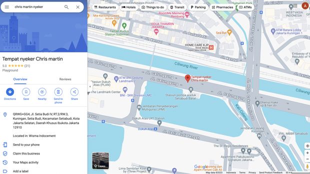 google maps tempat nyeker chris martin
