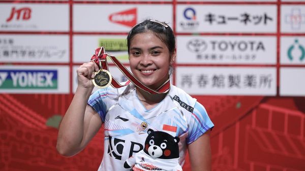 Potret Gregoria Mariska Juara Japan Masters 2023