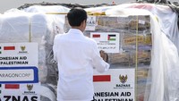 Momen Jokowi Lepas Bantuan Kemanusiaan Tahap Dua ke Palestina