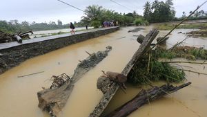 Luapan Sungai Krueng Meureubo Aceh Bikin Jalan Sepanjang 110 Meter Rusak