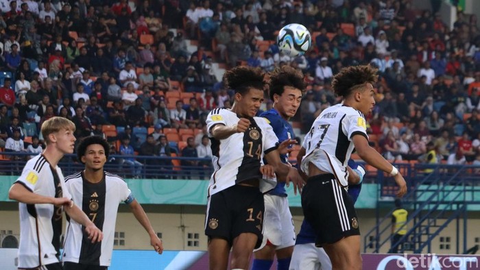 Jerman Kalahkan AS di Piala Dunia U-17 dengan skor 3-2 di Stadion Si Jalak Harupat, Kabupaten Bandung, Jawa Barat, Selasa (21/11/2023).