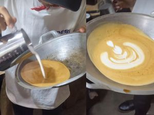Unik! Barista Ini Sajikan Latte Art di Dalam Baskom dan Wajan Unik! Barista Ini Sajikan Latte Art di Dalam Baskom dan Wajan