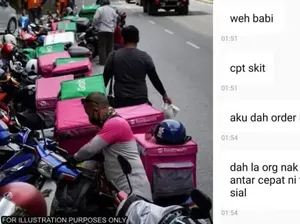 Tak Sabar Tunggu Pesanan Makanan Dini Hari, Pembeli Sebut Driver Ojol Babi