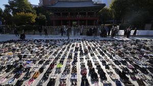 2.000 Pasang Sepatu Jadi Simbol Duka Warga Korsel untuk Korban Gaza