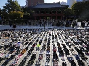 2.000 Pasang Sepatu Jadi Simbol Duka Warga Korsel untuk Korban Gaza