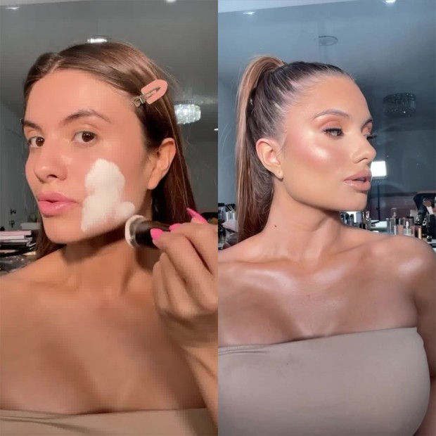 TikTok Hack menggunakan cat putih sebagai primer makeup/Foto: Instagram/glambymly tiktok hack