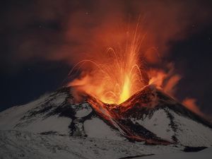 Desis Gunung Etna Kembali Muntahkan Lava Pijar