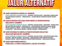 Ada Gerak Jalan Tajemtra, Lalin Surabaya-Banyuwangi via Jember Dialihkan