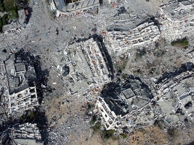 Foto Udara Gaza Selatan di Tengah Gencatan Senjata
