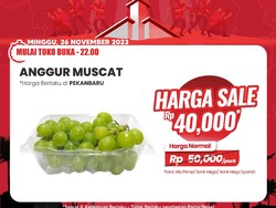 Jangan Lupa ke Transmart Full Sale: Anggur Muscat Rp 40 Ribu/Pack!