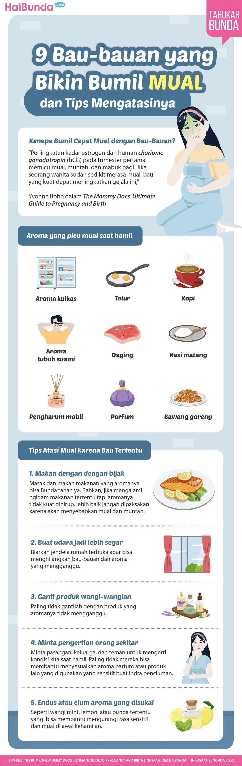 Infografis 9 Bau-bauan yang Bikin Bumil Mual & Tips Mengatasinya