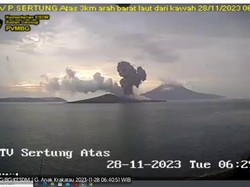 Gunung Anak Krakatau Kembali Erupsi Pagi Ini, Abu Vulkanik Terlontar 1 Km