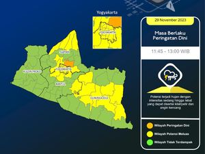 Peringatan Dini Potensi Hujan-Angin Kencang di Jogja-Sleman Siang Ini Peringatan Dini Potensi Hujan-Angin Kencang di Jogja-Sleman Siang Ini