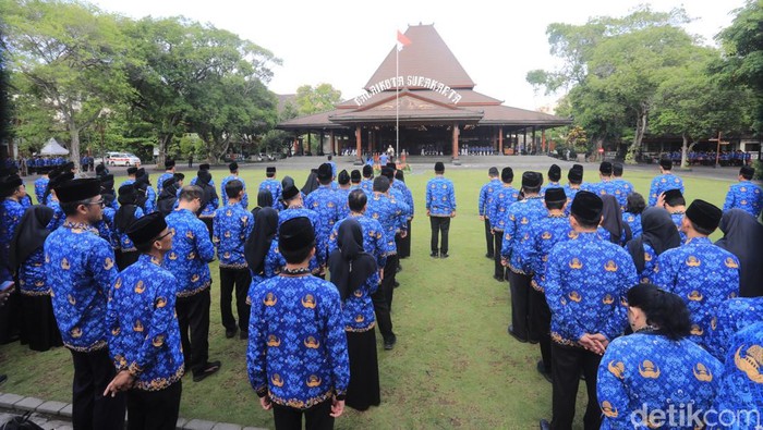Upacara Korpri di Balai Kota Solo, Rabu (29/11/2023).