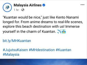 Viral Maskapai Malaysia Promosi Wisata Kuantan Terinspirasi Jujutsu Kaisen