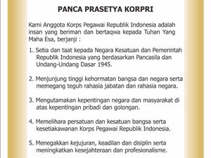 Panca Prasetya KORPRI: Isi Janji Anggota KORPRI dan Sejarahnya Panca Prasetya KORPRI: Isi Janji Anggota KORPRI dan Sejarahnya